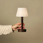 Zoë Dark Brown Wooden Rechargeable Table Lamp | Dimmable, USB-C, 80-Hour Battery