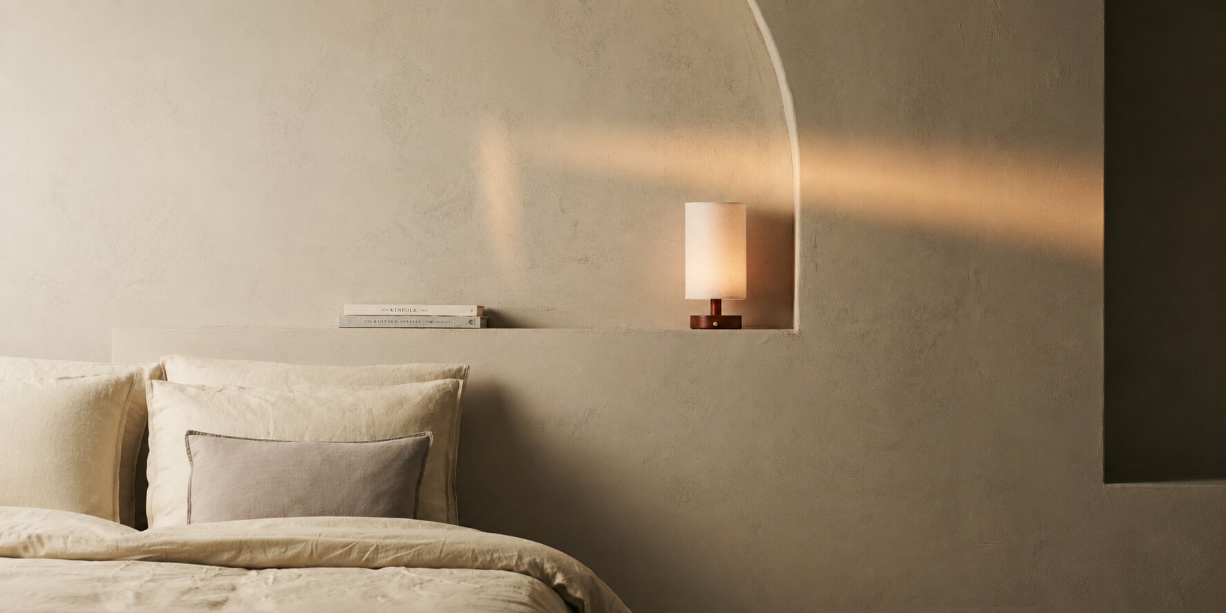 Tavellio rechargeable table lamp on a bedside table