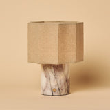 Bonnard White – Lilac Marble Rechargeable Table Lamp | Cordless, Up to 100 Hours & Linen Blend