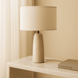 Charlotte Marble Lamp. Perfect for your interior with unique marble base and cotton lampshade.