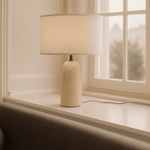 Charlotte Marble Lamp. Perfect for your interior with unique marble base and cotton lampshade.