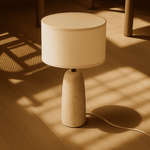 Charlotte Marble Lamp. Perfect for your interior with unique marble base and cotton lampshade.