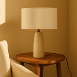 Charlotte Marble Lamp. Perfect for your interior with unique marble base and cotton lampshade.