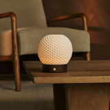 Vela Hellbraun Holz Marmor Kabellose Tischlampe 