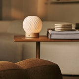 Vela Hellbraun Holz Marmor Kabellose Tischlampe 