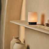 Pien Small Black Wooden Rechargeable Table Lamp