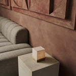 Zano Light Brown Wireless Lamp with Wood and Linen - Mood Lighting, LED Table Lamp with Battery