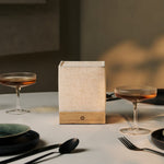Zano Light Brown Wireless Lamp with Wood and Linen - Mood Lighting, LED Table Lamp with Battery