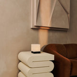 Zano Light Brown Wireless Lamp with Wood and Linen - Mood Lighting, LED Table Lamp with Battery