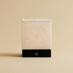 Zano Light Brown Wireless Lamp with Wood and Linen - Mood Lighting, LED Table Lamp with Battery