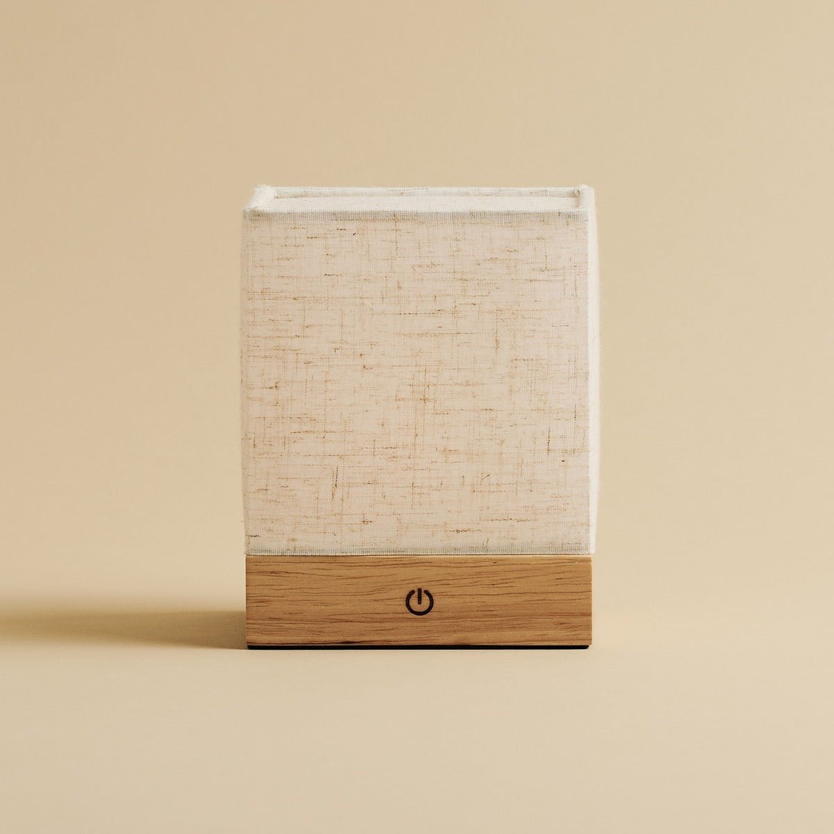 Zano Light Brown Wireless Lamp with Wood and Linen - Mood Lighting, LED Table Lamp with Battery