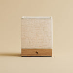 Zano Light Brown Wireless Lamp with Wood and Linen - Mood Lighting, LED Table Lamp with Battery