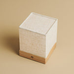 Zano Light Brown Wireless Lamp with Wood and Linen - Mood Lighting, LED Table Lamp with Battery