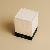 Zano Light Brown Wireless Lamp with Wood and Linen - Mood Lighting, LED Table Lamp with Battery