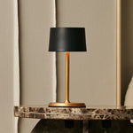 David Black & Gold Rechargeable Table Lamp 2 in 1 with Adjustable Height – Dimmable & Cordless with 120 Hours Battery Tavellio