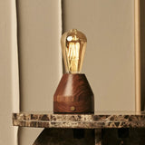 Zavi Walnut Rechargeable LED Table Lamp – Cordless, Dimmable, 100-Hour Battery Tavellio