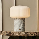 Renoir White / Bianco Statuarietto  – Marble Rechargeable Table Lamp – Cordless, USB Rechargeable & Up to 100 Hours of Illumination