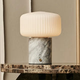 Renoir White / Bianco Statuarietto  – Marble Rechargeable Table Lamp – Cordless, USB Rechargeable & Up to 100 Hours of Illumination