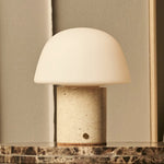 Maes Beige / Travertino Classico – Elegant Travertine Rechargeable Table Lamp, Up to 100 Hours of Illumination, Stylish and Functional