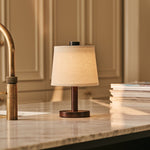 Rover Dark Brown Wooden Lamp – Rechargeable, Cordless & Dimmable Shade