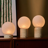 Cuyp Medium Rosa Aurora Marble Rechargeable Table Lamp