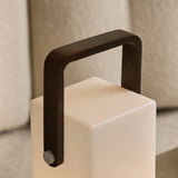 Harper Dark Brown Wooden Lamp – Cordless Rechargeable Table Lamp with Handle Tavellio