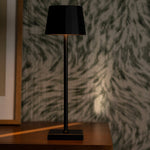 William Black Rechargeable Iron Table Lamp – 120-Hour Battery, Dimmable, USB-C Charging Tavellio