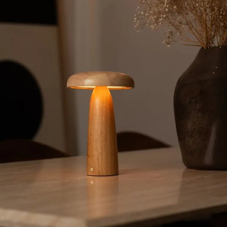 Lennart Wooden Table Lamp – Rechargeable, Dimmable & Cordless Lighting Tavellio