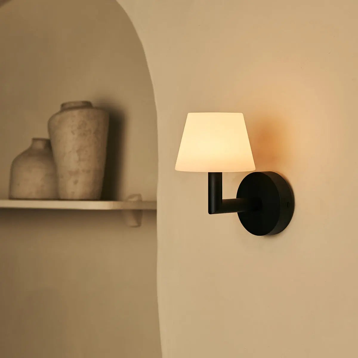 Ted Black Wooden Rechargeable Wall Lamp | Cordless & Dimmable Lighting