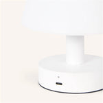 Teddy White Wooden Rechargeable Table Lamp – Dimmable, USB-C, 80-Hour Battery Tavellio