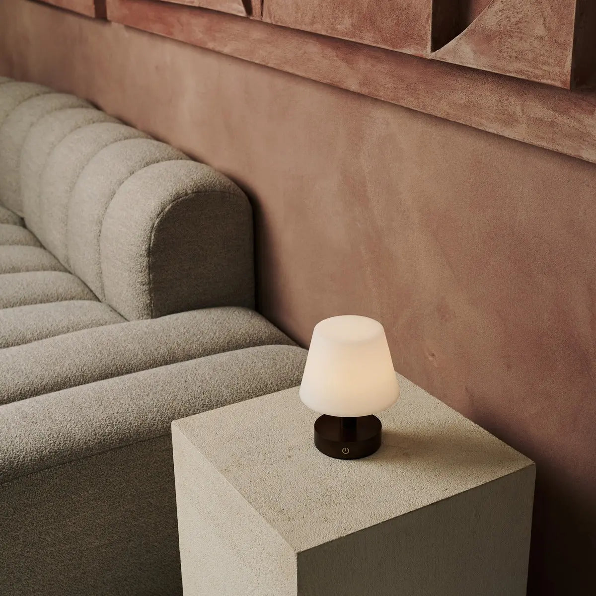 Teddy Dark Brown Wooden Rechargeable Table Lamp | Dimmable & Cordless with 80 Hours Battery Life - Tavellio