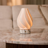 Terra Arabescato Marble and Porcelain Rechargeable Table Lamp