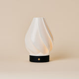 Terra Black Wooden and Porcelain Rechargeable Table Lamp