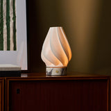 Terra Calacatta Vionaro White Marble and Porcelain Rechargeable Table Lamp