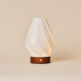Terra Chestnut Wooden and Porcelain Rechargeable Table Lamp