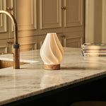Terra Light Brown Wooden Rechargeable Table Lamp | Dimming Function, 3 Light Modes & Cordless