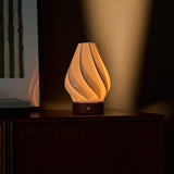 Terra Red Travertine and Porcelain Rechargeable Table Lamp