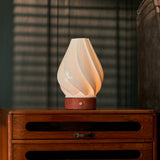 Terra Red Travertine and Porcelain Rechargeable Table Lamp