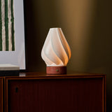 Terra Red Travertine and Porcelain Rechargeable Table Lamp