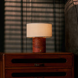 Redon Medium Red Travertine Rechargeable Table Lamp