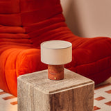 Redon Medium Red Travertine Rechargeable Table Lamp