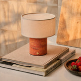 Redon Medium Red Travertine Rechargeable Table Lamp