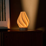 Terra Silver Travertine and Porcelain Rechargeable Table Lamp