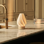 Terra Beige – Travertino Classico Travertine Rechargeable Table Lamp | Dimming Function, 3 Light Modes & Cordless