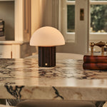 Timo Dark Brown Rechargeable Table Lamp | Dimmable, Modular Lampshade & 3 Light Colors