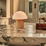 Timo Light Brown Rechargeable Table Lamp | Dimmable, Modular Lampshade & 3 Light Colors