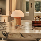 Timo Light Brown Rechargeable Table Lamp | Dimmable, Modular Lampshade & 3 Light Colors