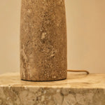 Isla Travertine Lamp with Cotton Shade – Elegant and Timeless Tavellio