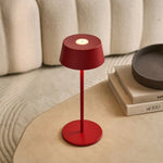 Hugo Berry Red Rechargeable Iron Table Lamp - Dimmable, Stylish & Cordless Tavellio