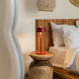 Hugo Berry Red Rechargeable Iron Table Lamp - Dimmable, Stylish & Cordless Tavellio
